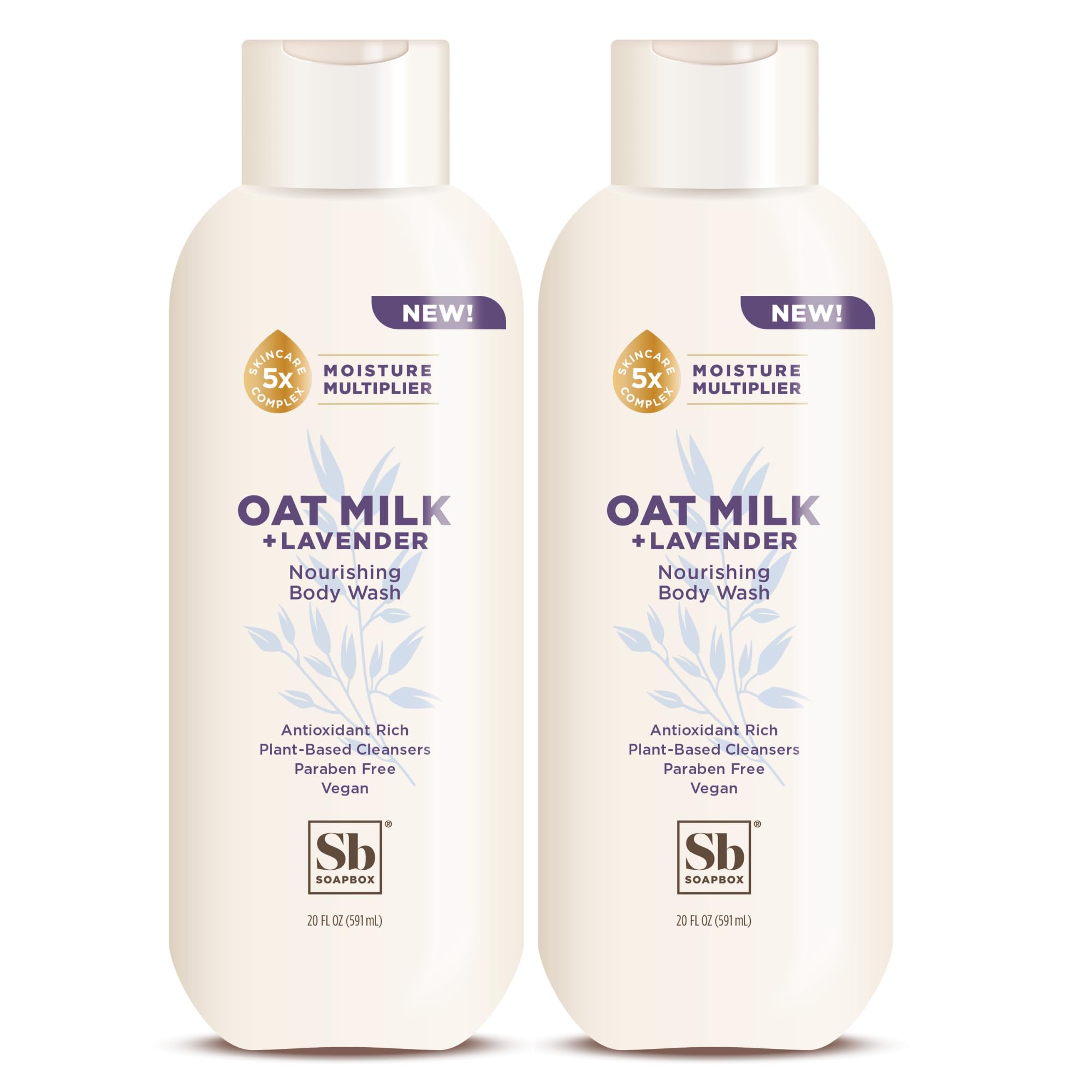 Soapbox gel douche lait d'Avoine et Lavande, hydratation douce pour peau sèche