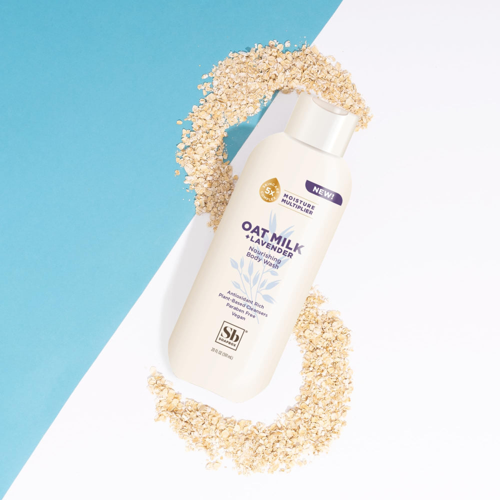 Soapbox gel douche végane lait d'Avoine et Lavande, hydratation quotidienne