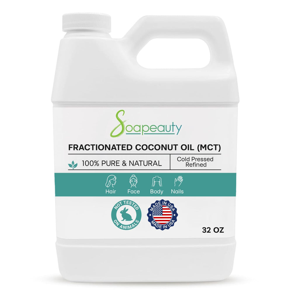 Soapeauty Aceite de coco fraccionado en envase embotellado para hidratación suave.