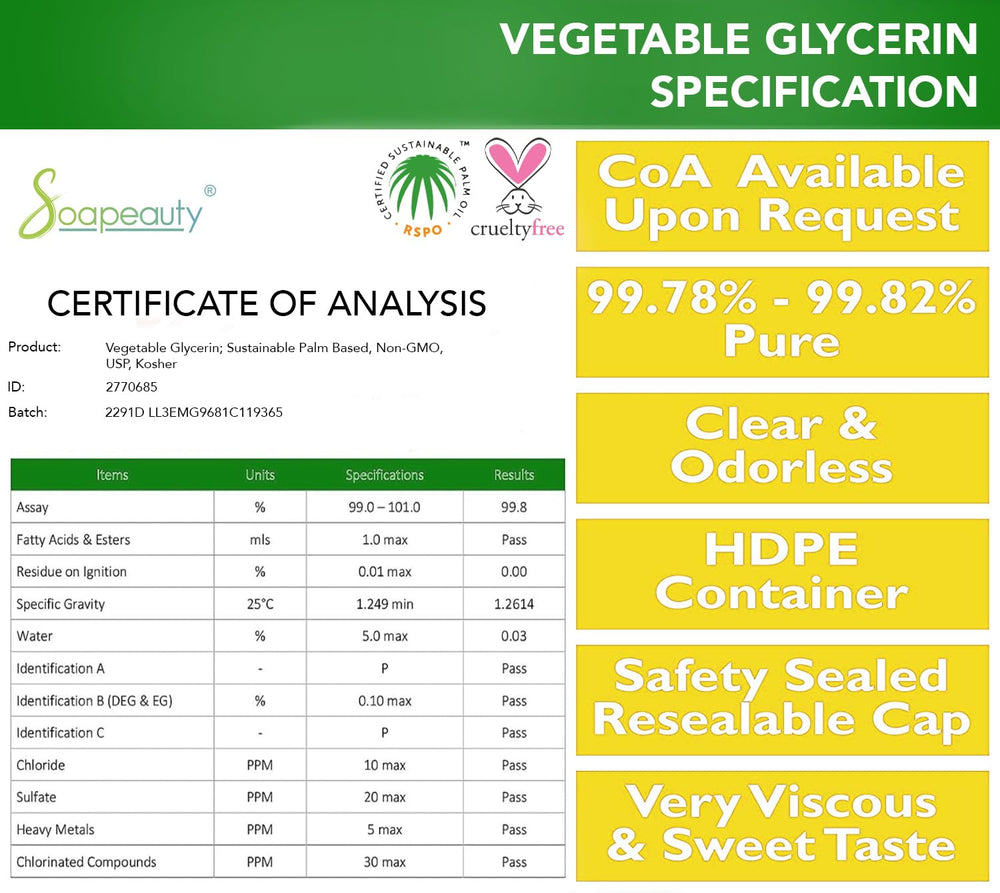 Soapeauty glicerina vegetal, uso en jabones artesanales, mejora humectación