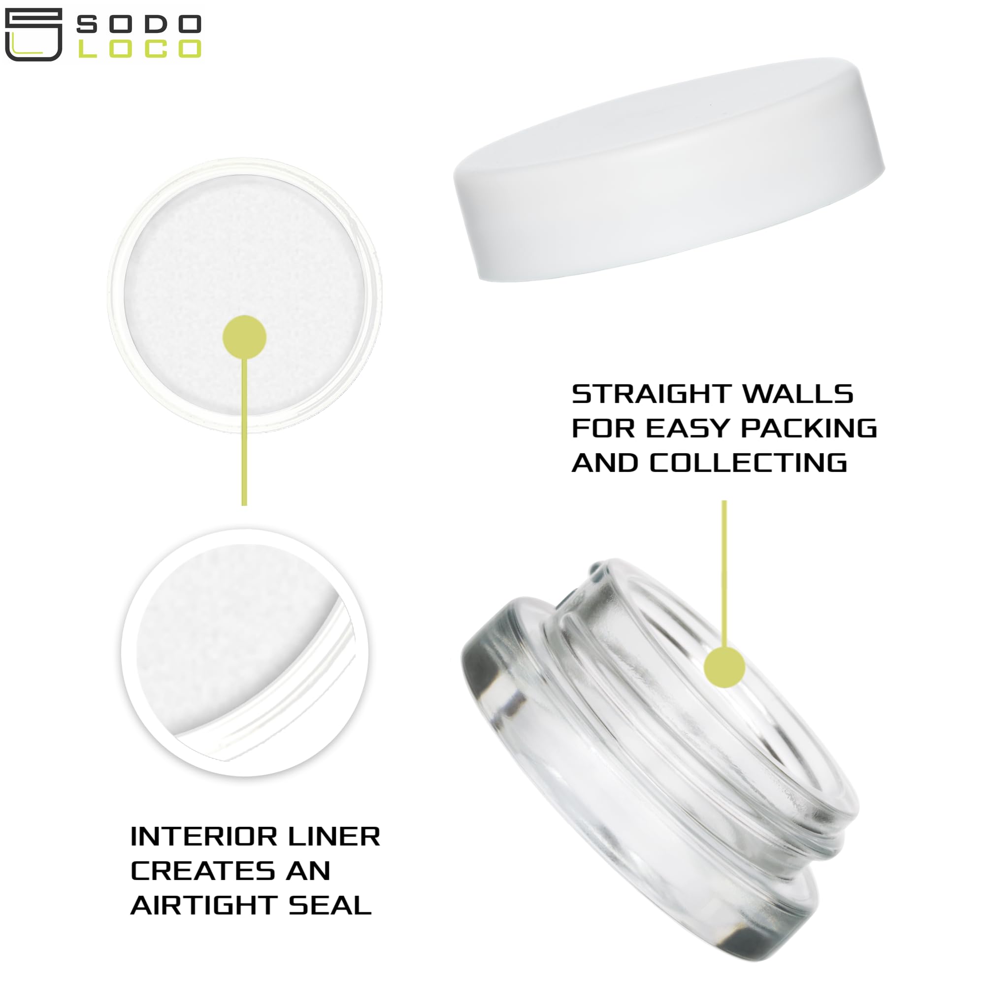 SODO LOCO contenedor hermético 7 ml, ayuda a conservar productos frescos.