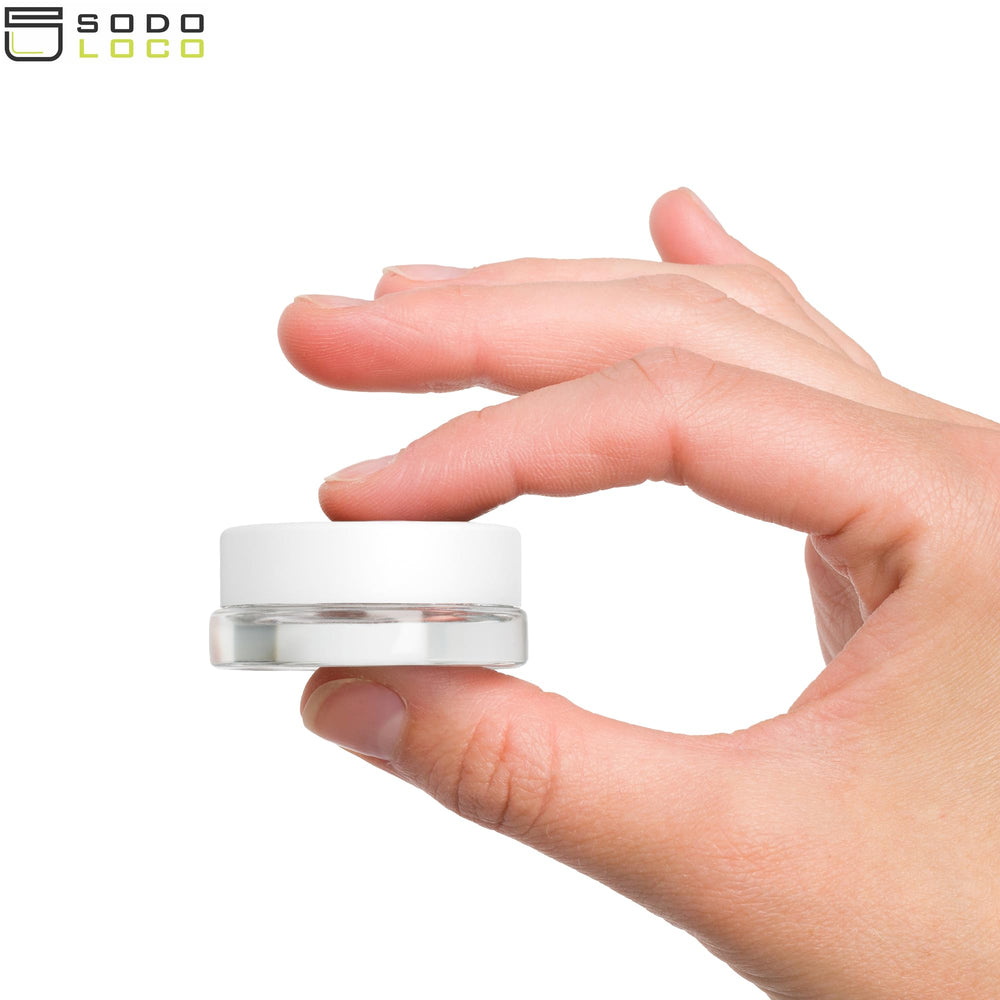 SODO LOCO contenedor de vidrio 7 ml con tapa hermética para bálsamos.