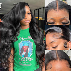 Soeyrkke 28in 13x6 HD lace front wig front view with natural hairline