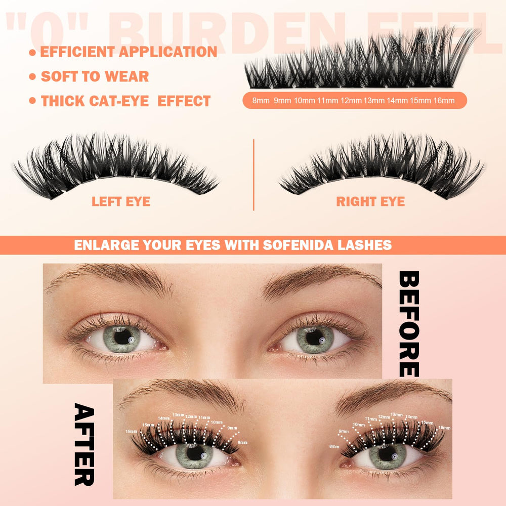 SOFENIDA Clusters aplicación fácil para principiantes y amantes del maquillaje