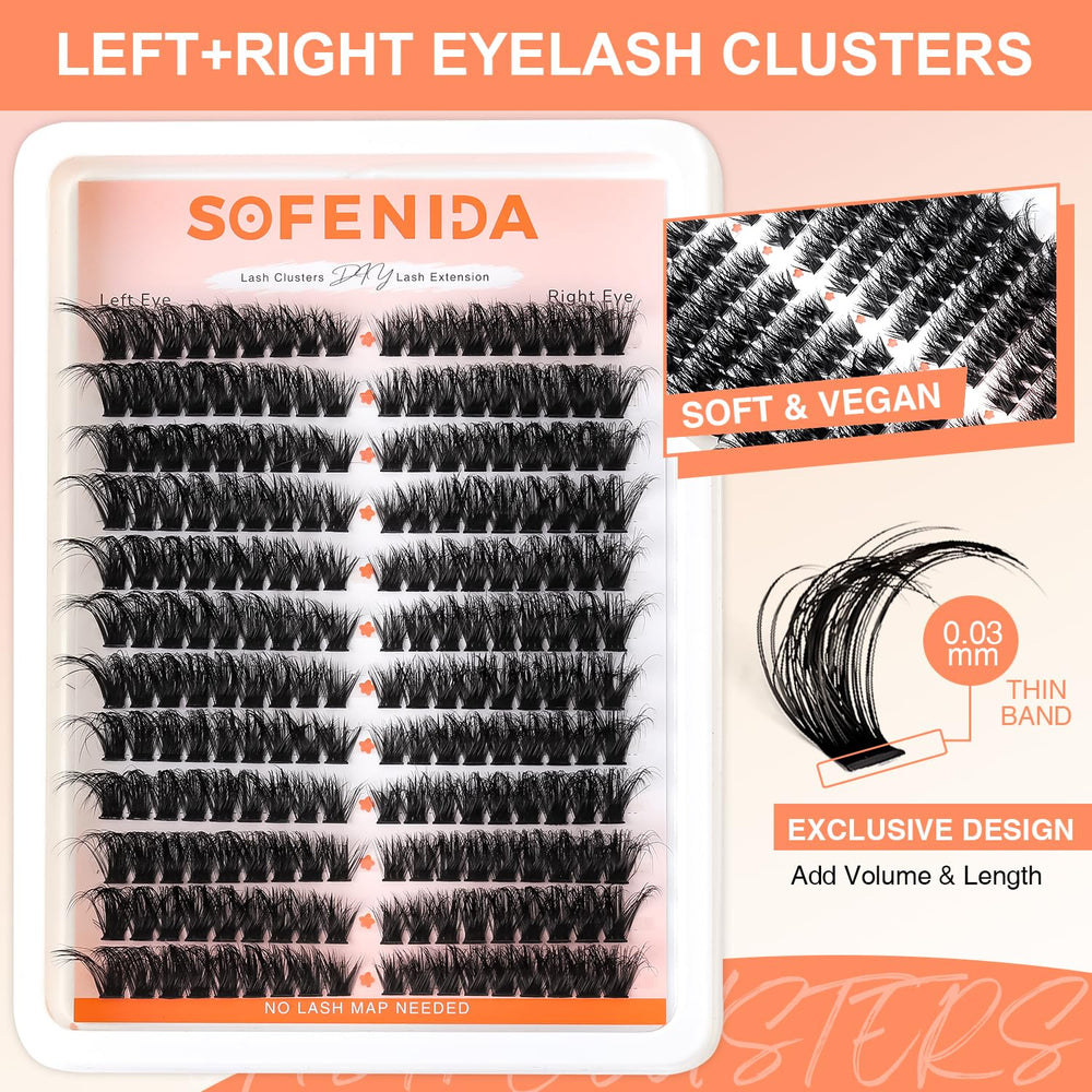 SOFENIDA Clusters tacto suave fibra ligera para ojos cómodos
