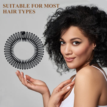 Soft 'N Style diadema circular con ajuste universal para cabello grueso