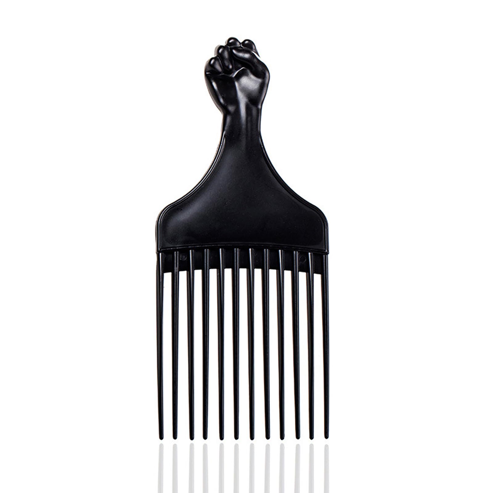 Soft 'N Style peine afro con mango puño negro para desenredar rizos con facilidad.