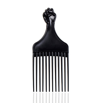 Soft 'N Style peine afro con mango puño negro para desenredar rizos con facilidad.