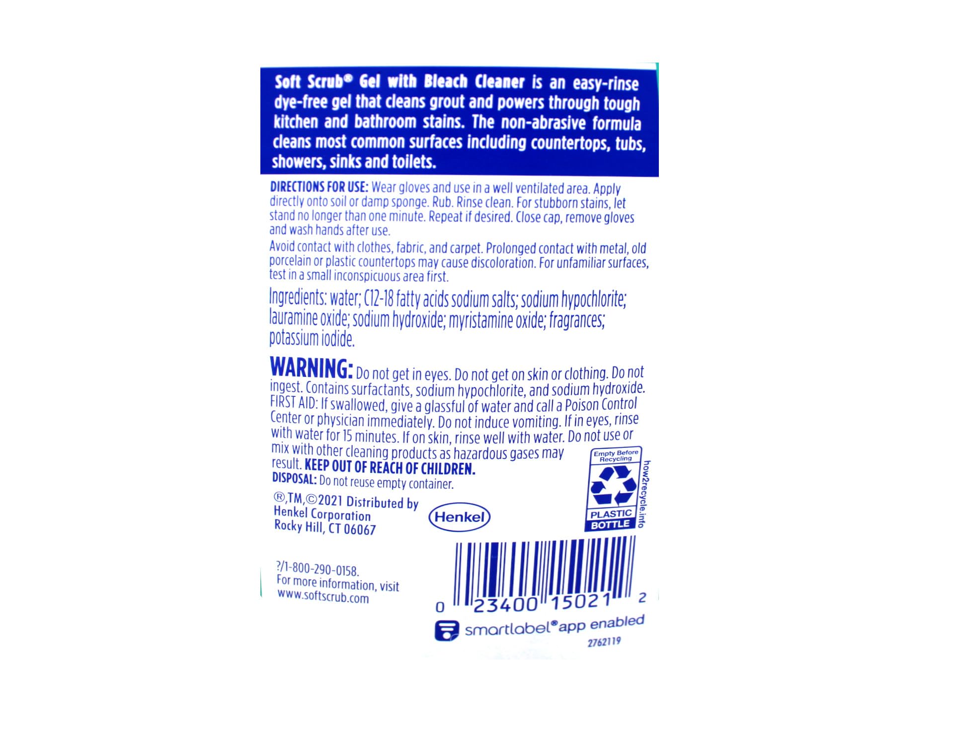 Pack de 2 Soft Scrub Gel Limpiador con Blanqueador para uso diario.
