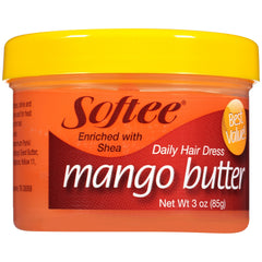 Softee Mango Shea Butter Daily Hair Dress en tarro, hidratación diaria para el cabello