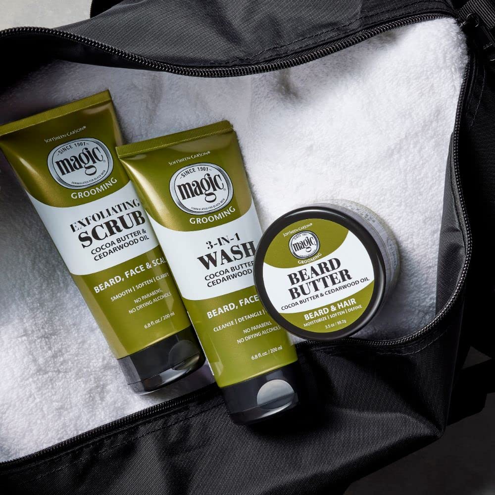 Cuidado del pelo texturizado con SoftSheen Magic Barba.