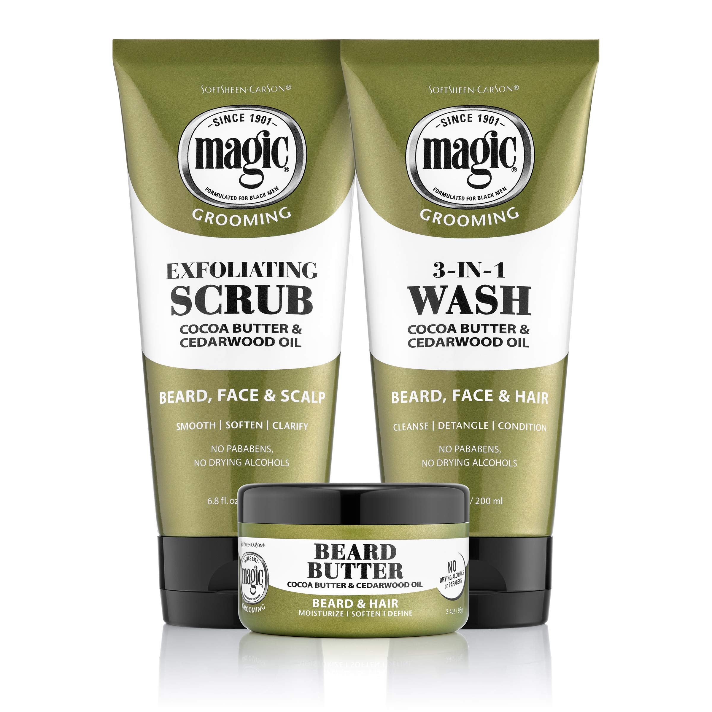 SoftSheen Magic Beard Wash, uso diario para rostro, barba y cabello.