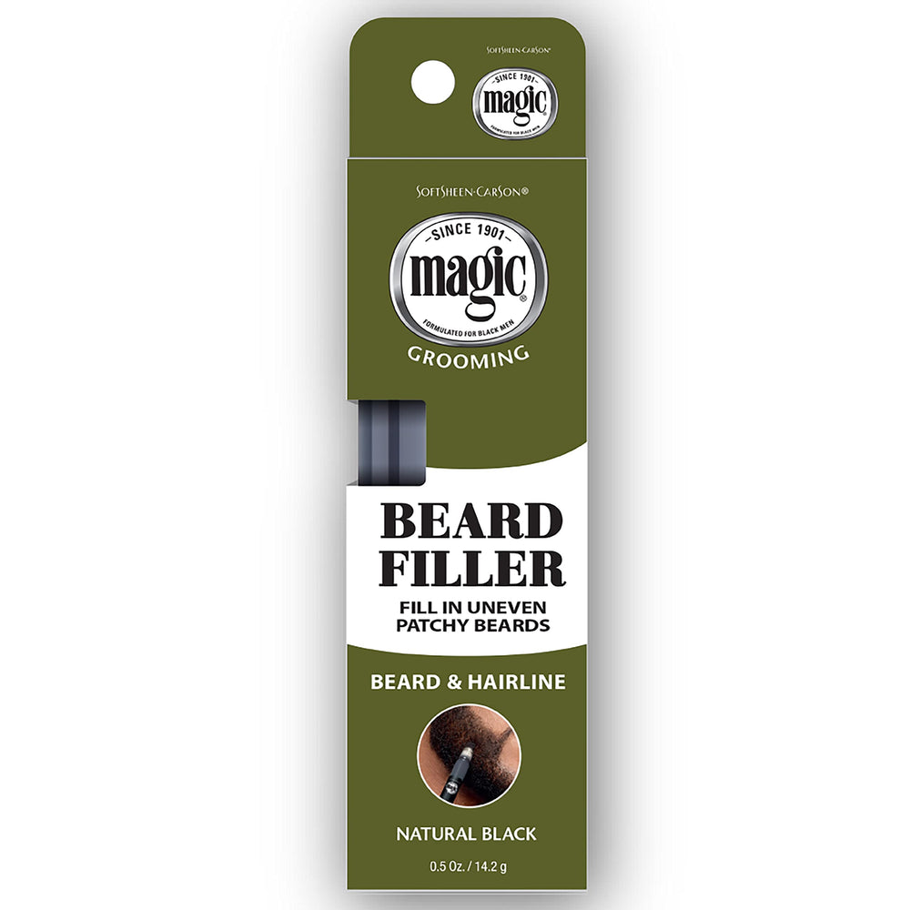 SoftSheen Magic Grooming quick-dry formula aids fast, realistic beard filling.