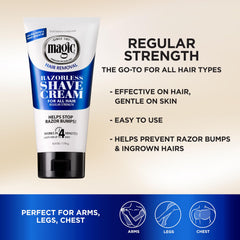 SoftSheen Magic Razorless Crema, aplicar sobre la piel para depilación suave.