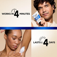 SoftSheen Magic Razorless Crema, temporizador de 4 minutos para resultados.