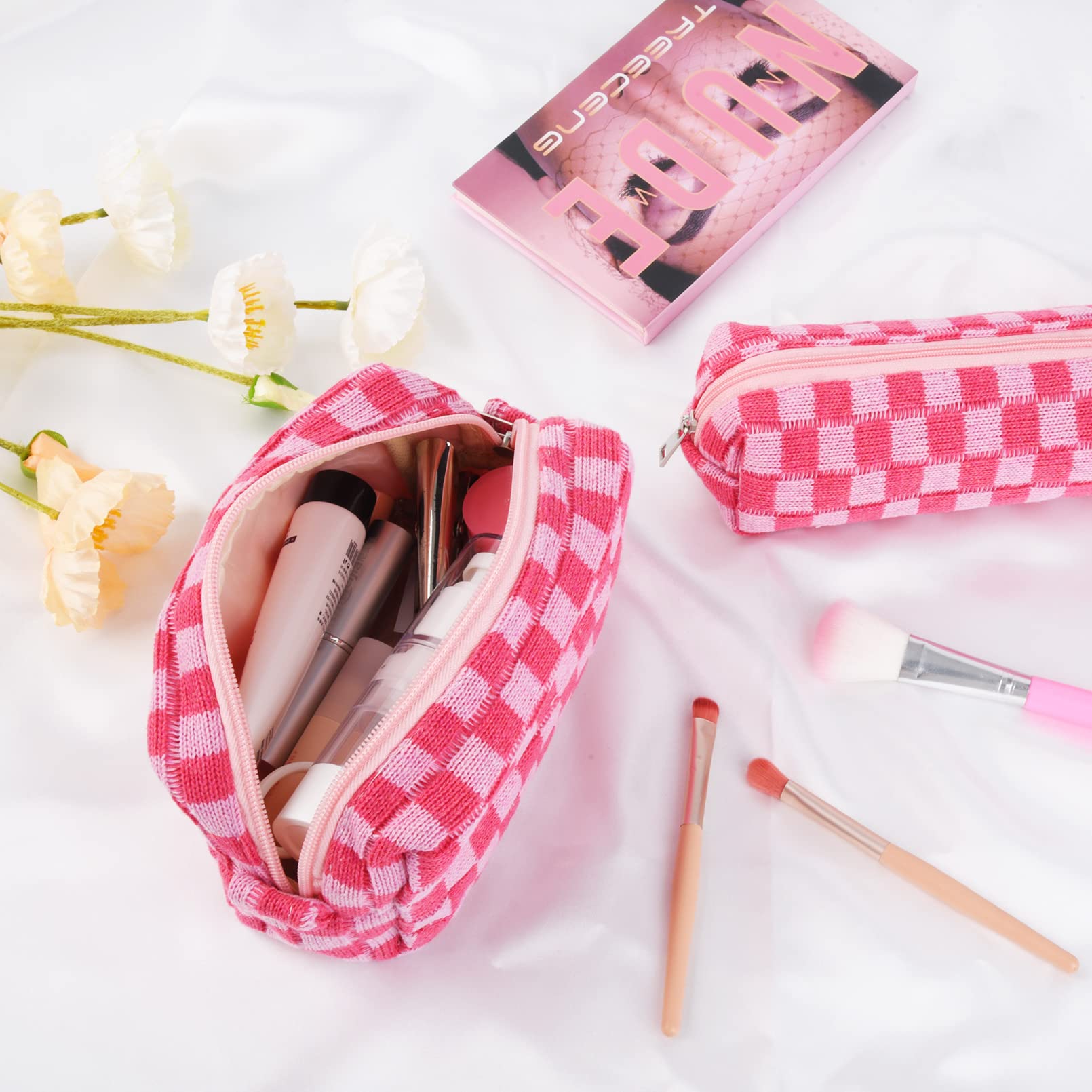 SOIDRAM organizador maquillaje brochas rosa mantiene herramientas seguras.