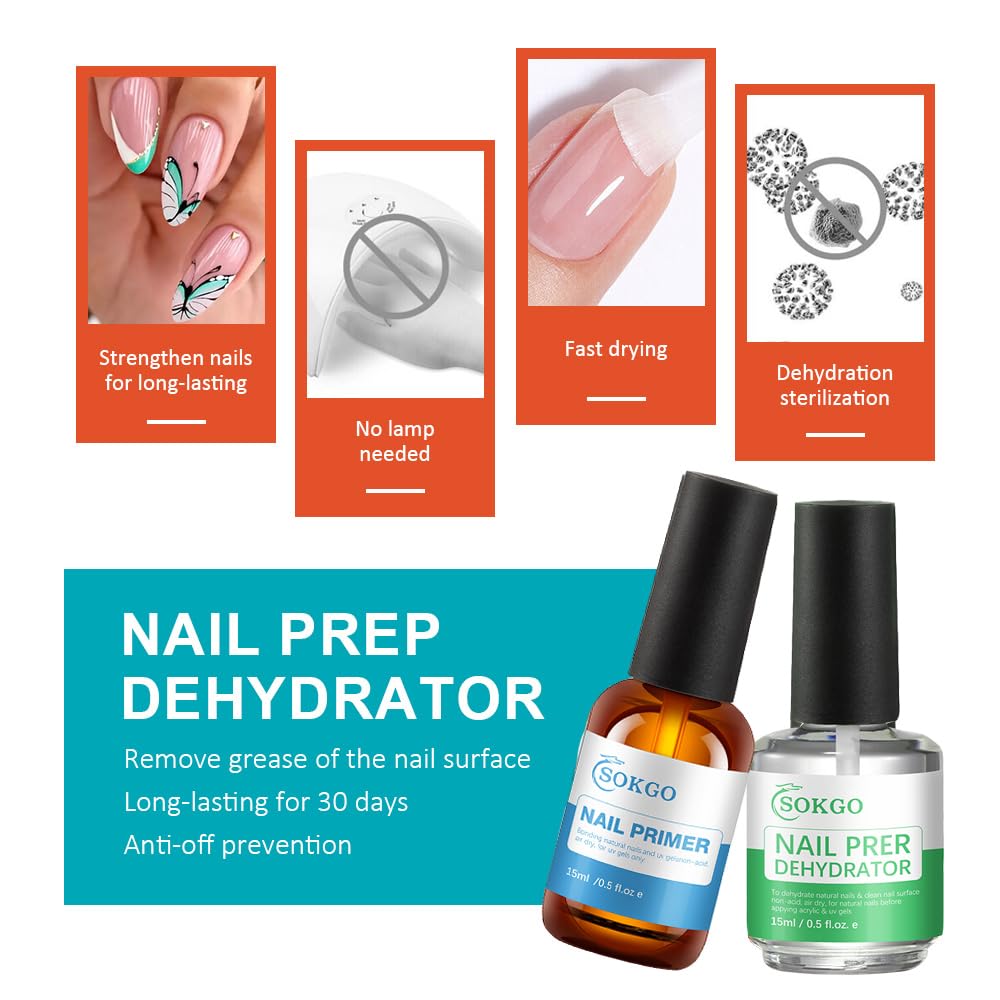 Sokgo primer de uñas, ayuda a la adherencia de gel ultravioleta