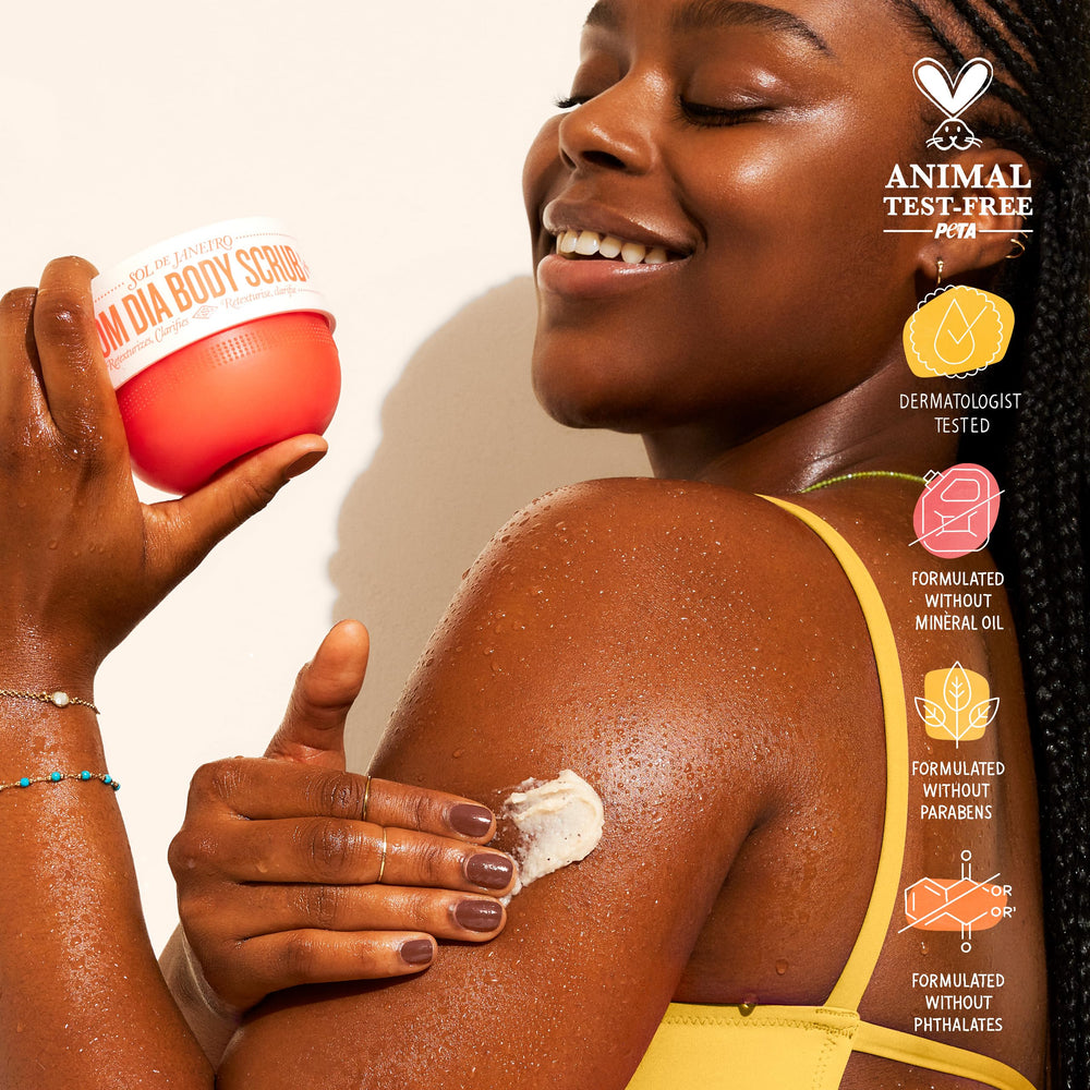 Sol de Janeiro Bom Dia Bright Scrub idéal pour une routine spa à domicile.
