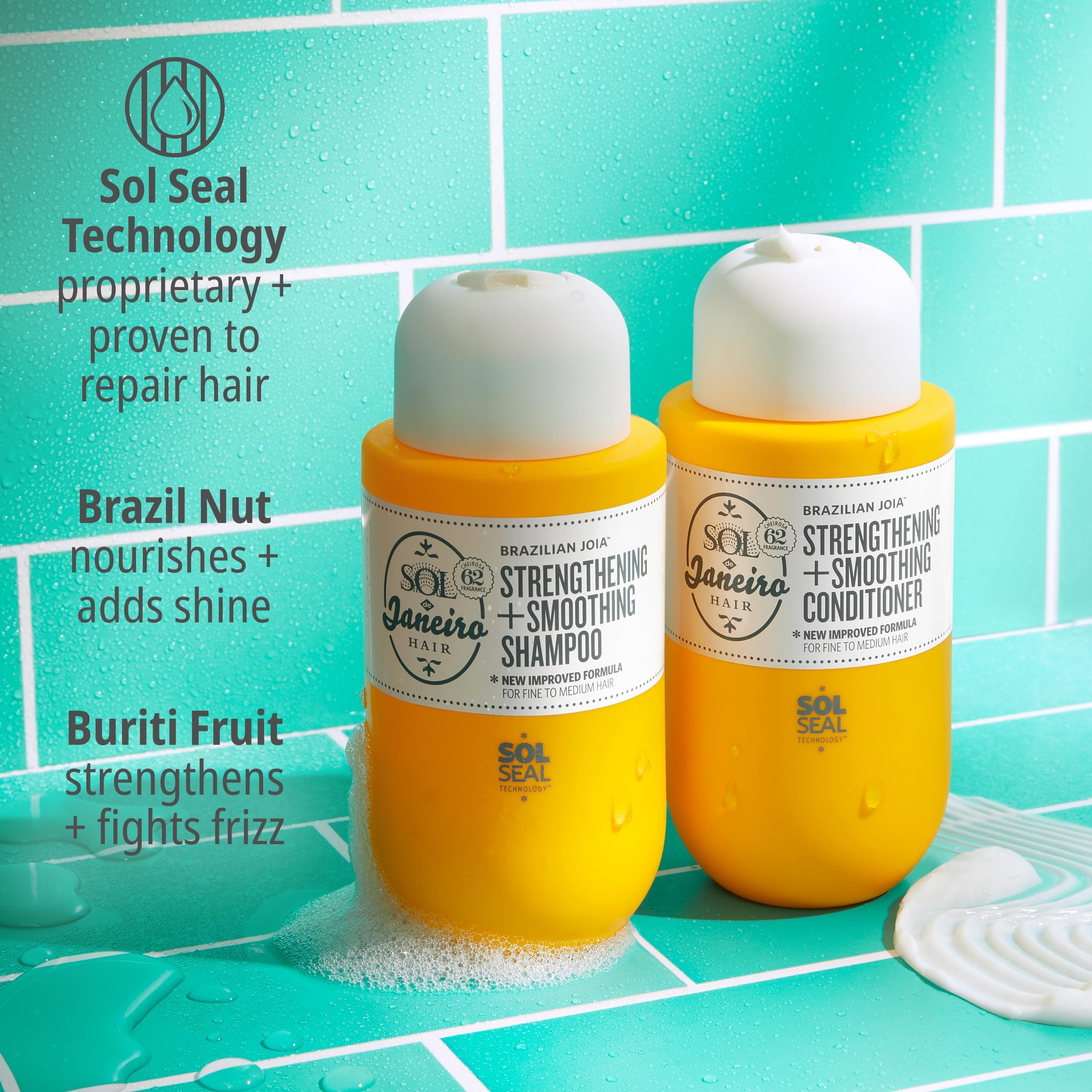 Sol de Janeiro Brazilian Joia shampoo label close-up.
