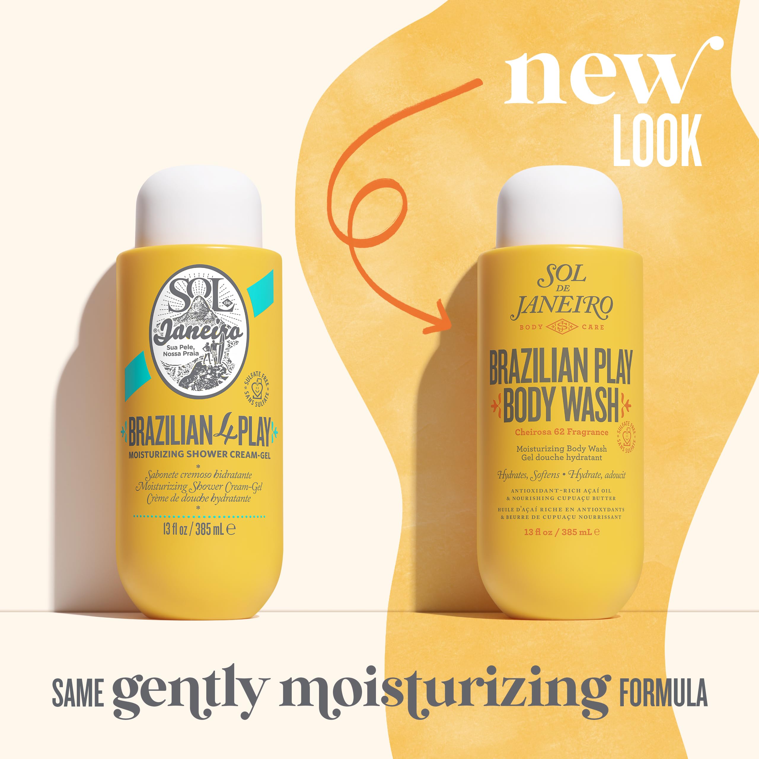 Sol de Janeiro Brazilian Play shower cream-gel creamy-lather delivers silky skin after every shower.