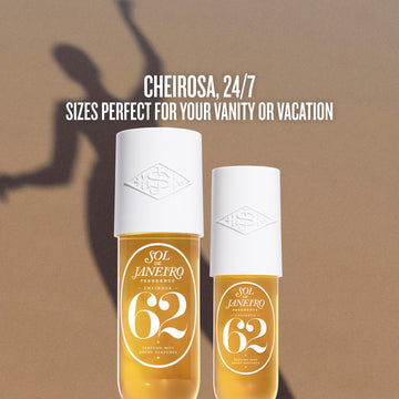 Sol de Janeiro Cheirosa Hair & Body Mist detalle de etiqueta, aroma suave para uso diario