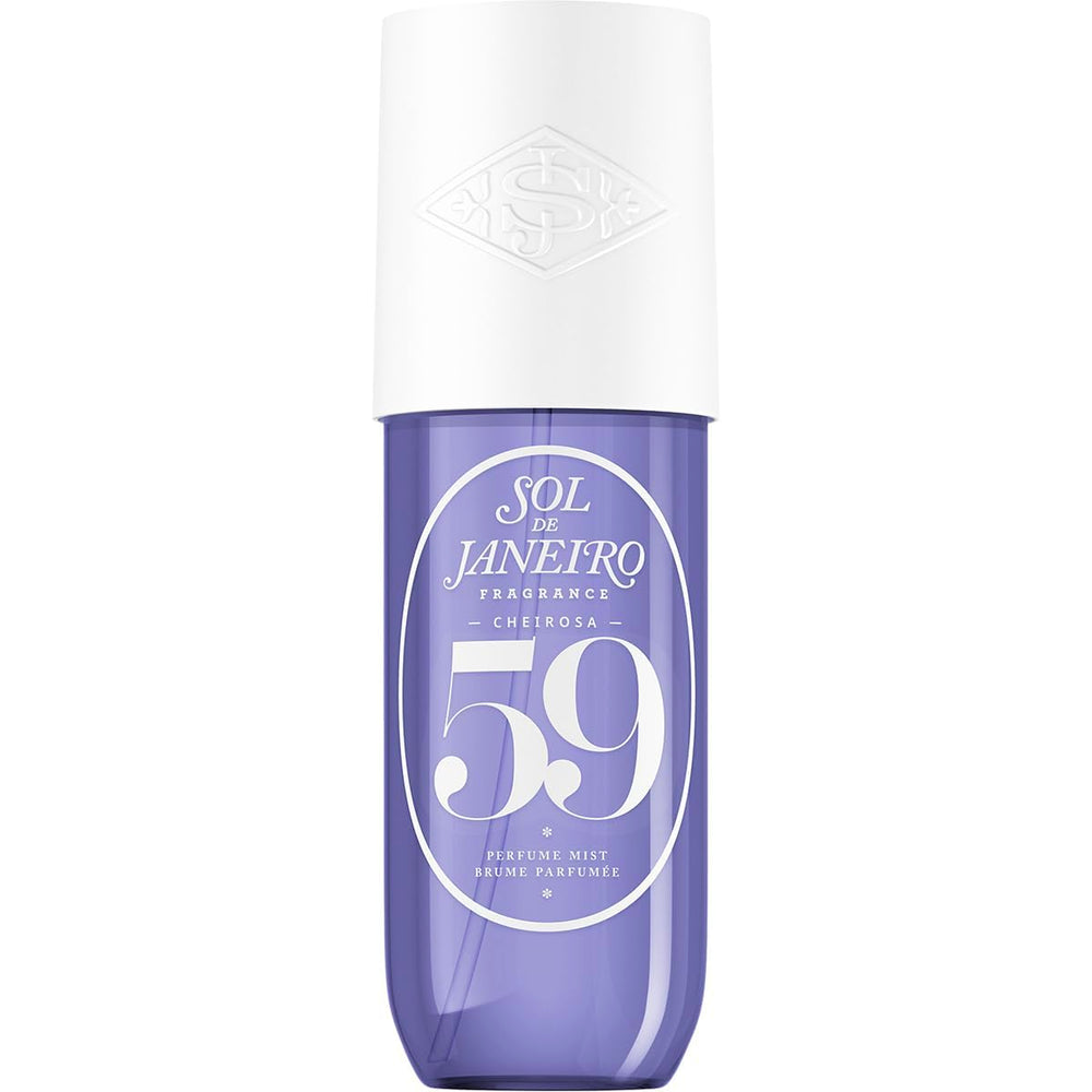 Sol de Janeiro Cheirosa59 con notas de vainilla y violeta para una fragancia envolvente.
