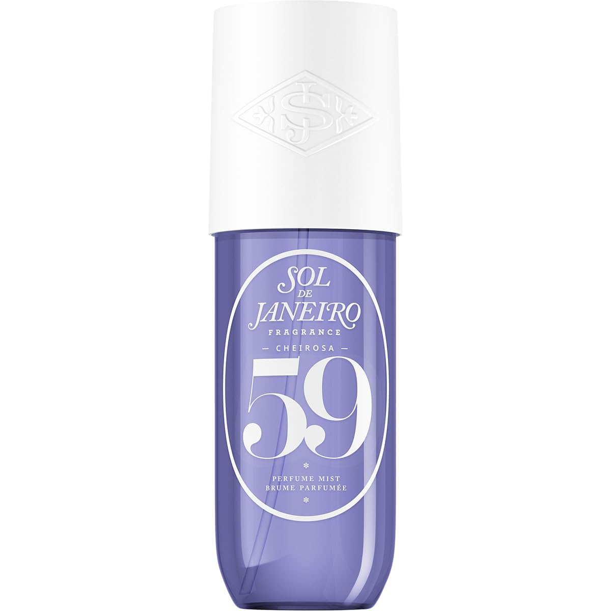 Sol de Janeiro Cheirosa59 con notas de vainilla y violeta para una fragancia envolvente.