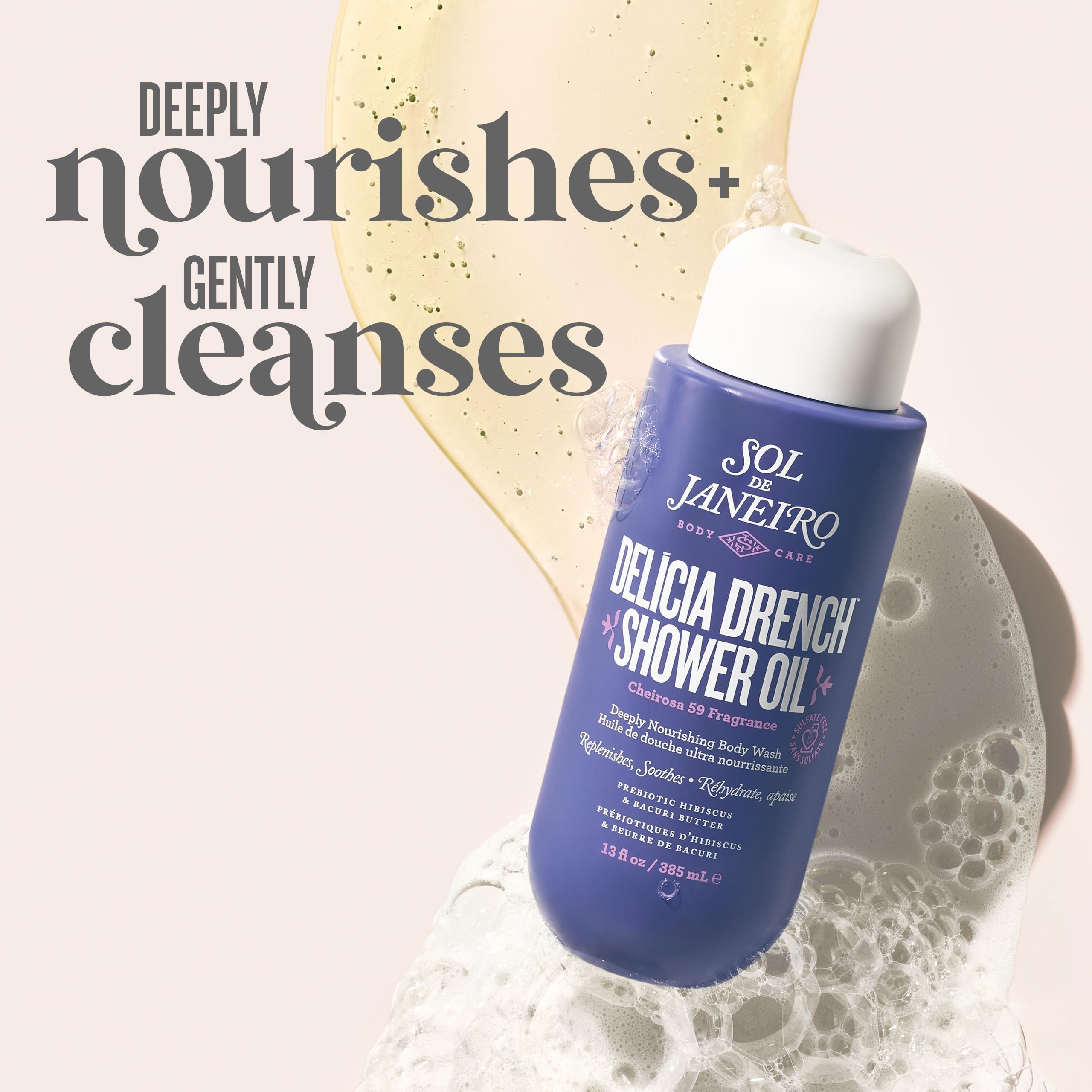 Delicia Drench: aceite que se transforma en espuma para limpieza suave.