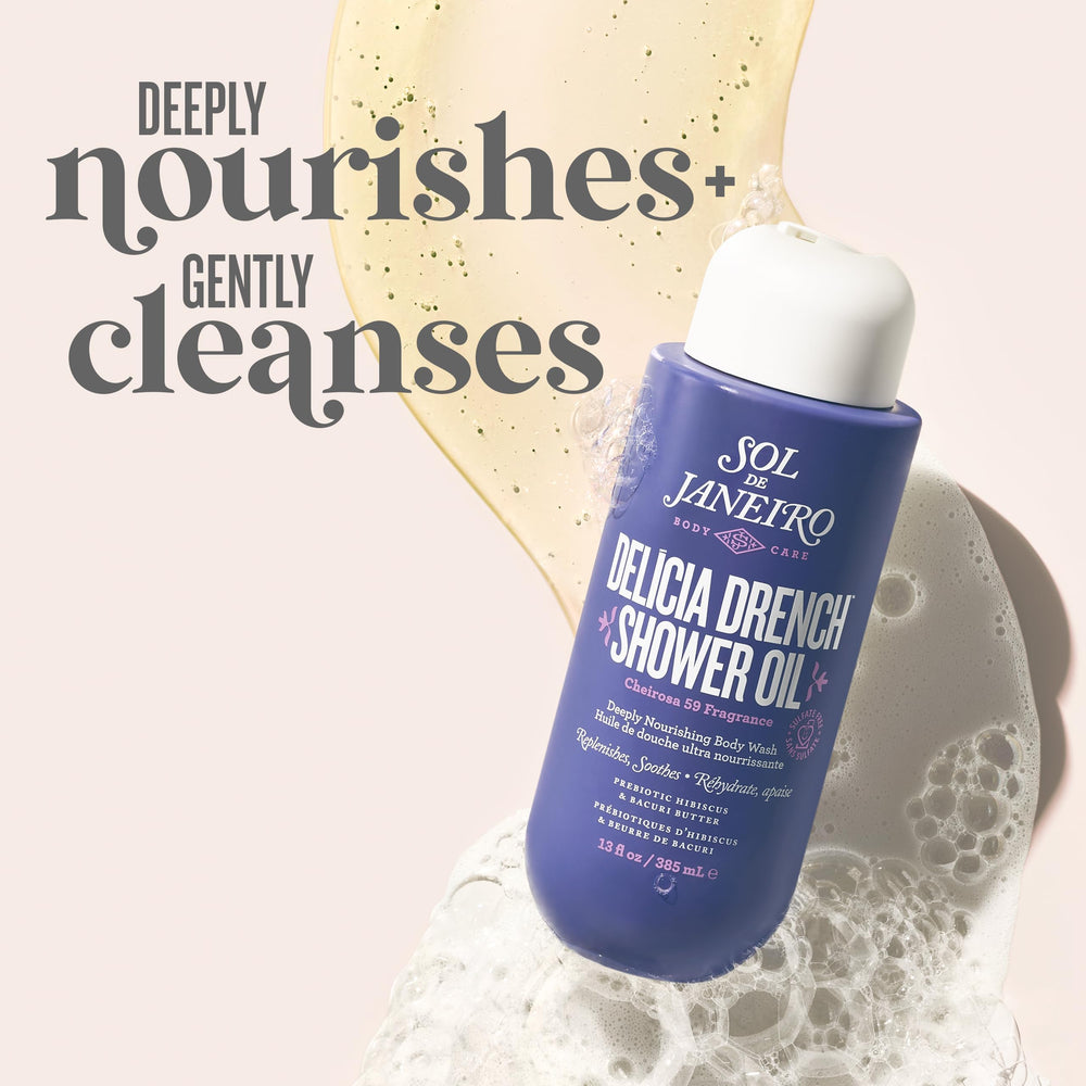 Sol de Janeiro Delicia Drench bottle pour highlights oil-to-milk cleansing