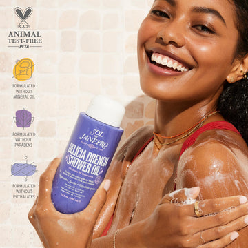 Sol de Janeiro Delicia Drench shower scene conveys spa-like nourishment