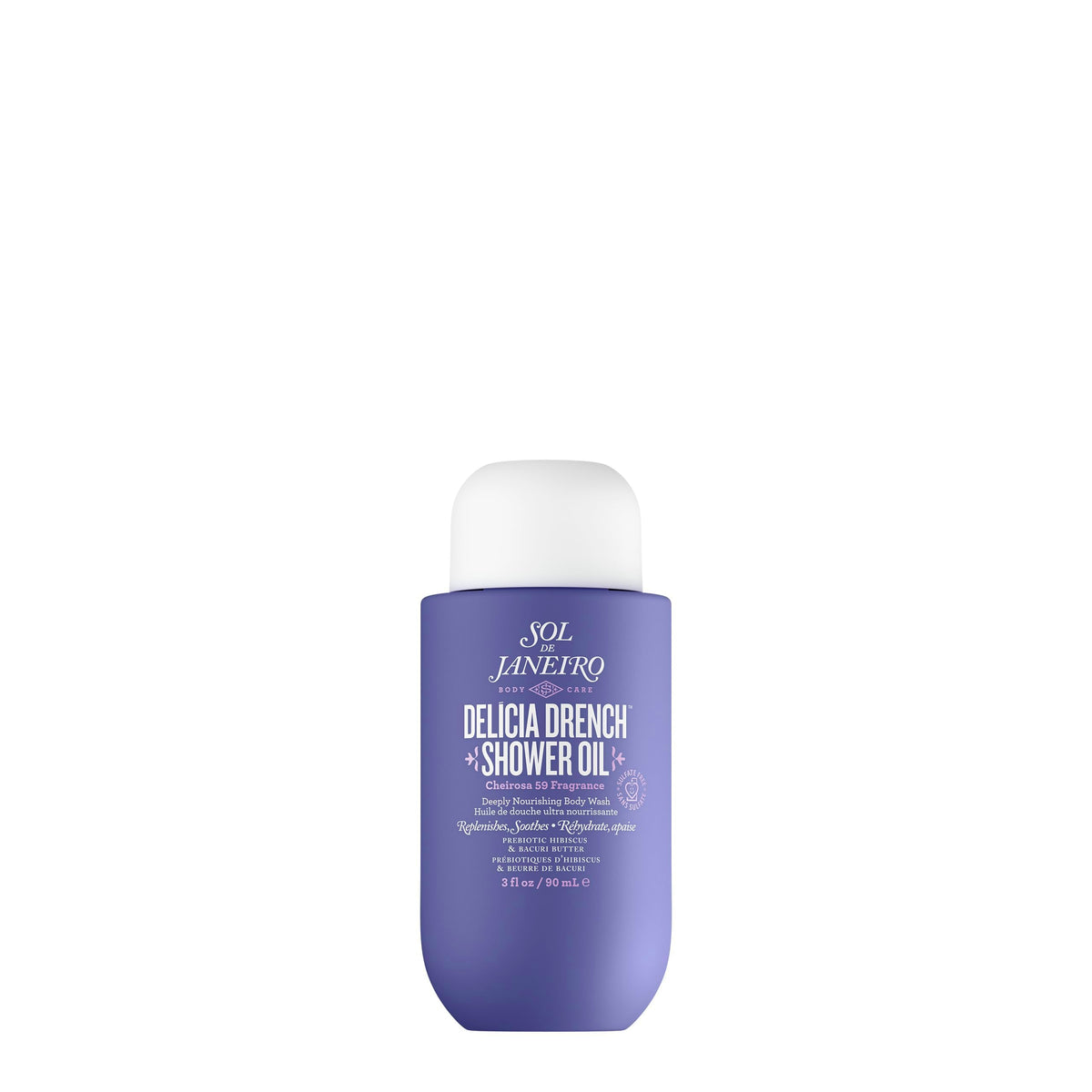 Sol de Janeiro Delicia Drench travel-size bottle shows easy daily hydration