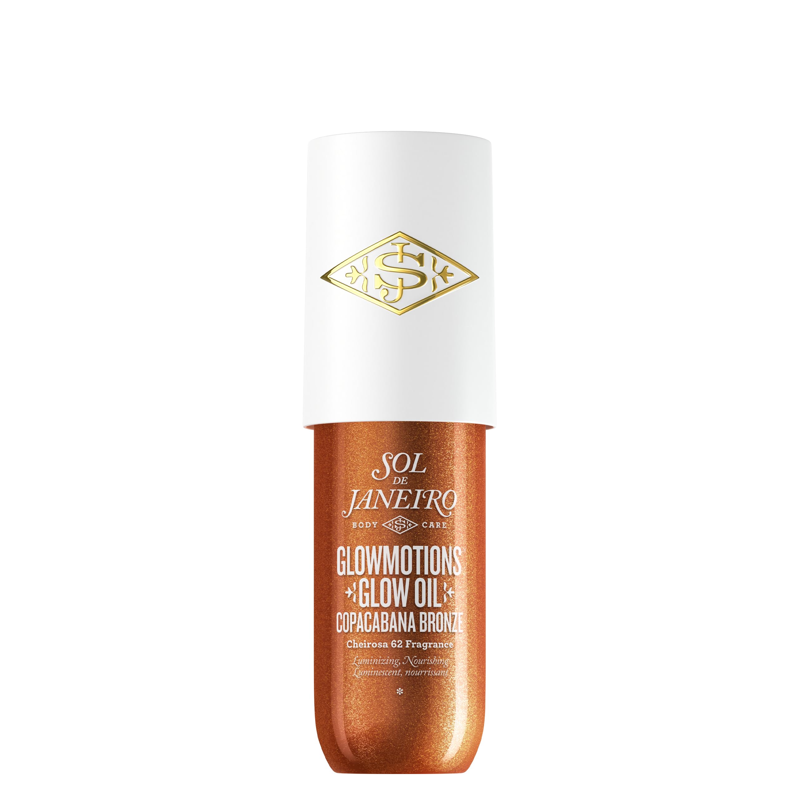 Sol de Janeiro Glowmotions Copacabana Bronze: botella con brillo cálido para la piel