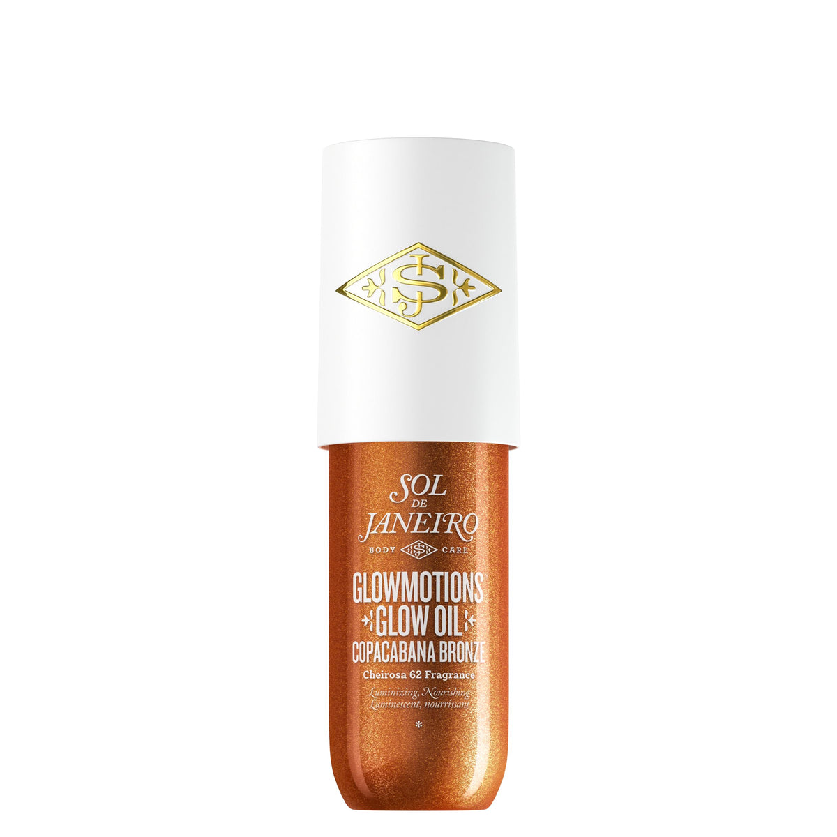 Sol de Janeiro Glowmotions Copacabana Bronze: botella con brillo cálido para la piel