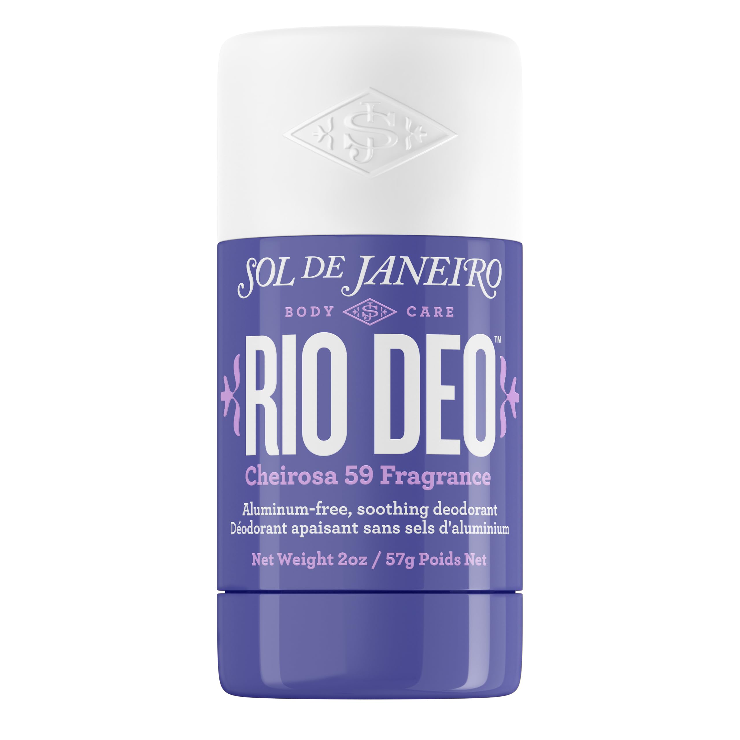 Sol de Janeiro Rio Deo Cheirosa 59, desodorante recargable, envase frontal para uso diario.