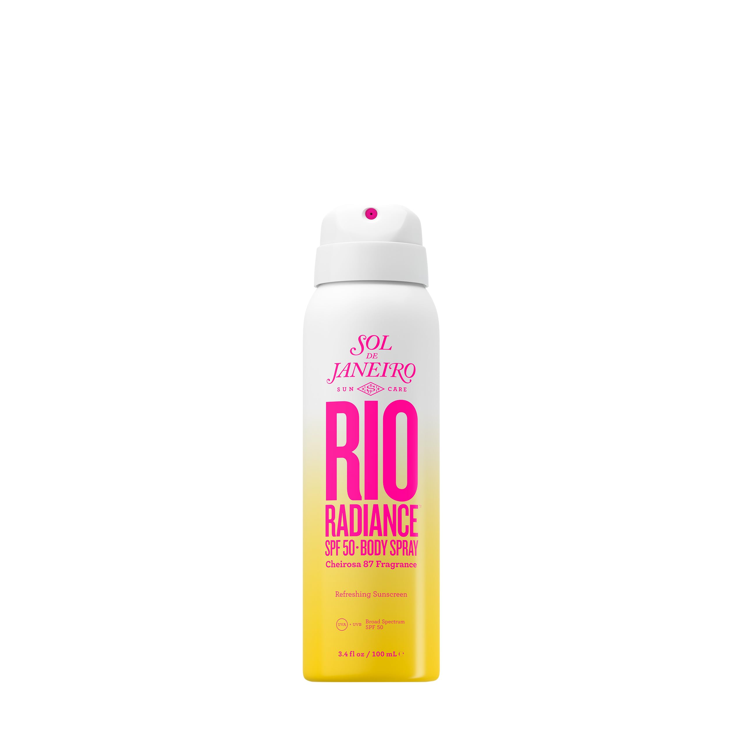 sol de janeiro rio radiance spf 50: aerosol corporal con brillo natural