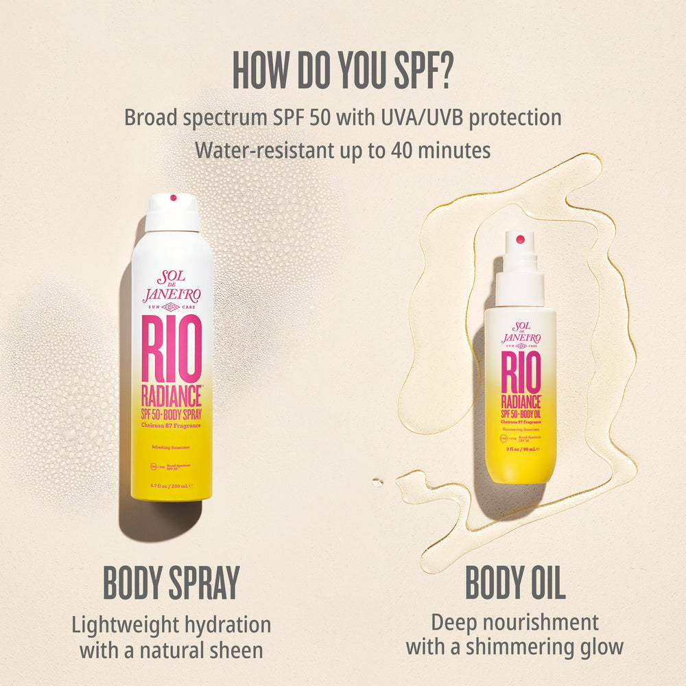 Rio Radiance on sun-kissed skin during a beach day
