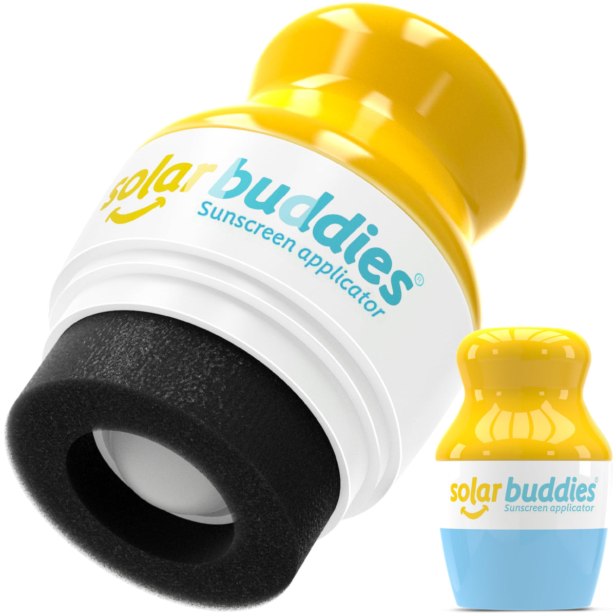 Solar Buddies aplicador de protector solar en rodillo azul para uso diario en familia