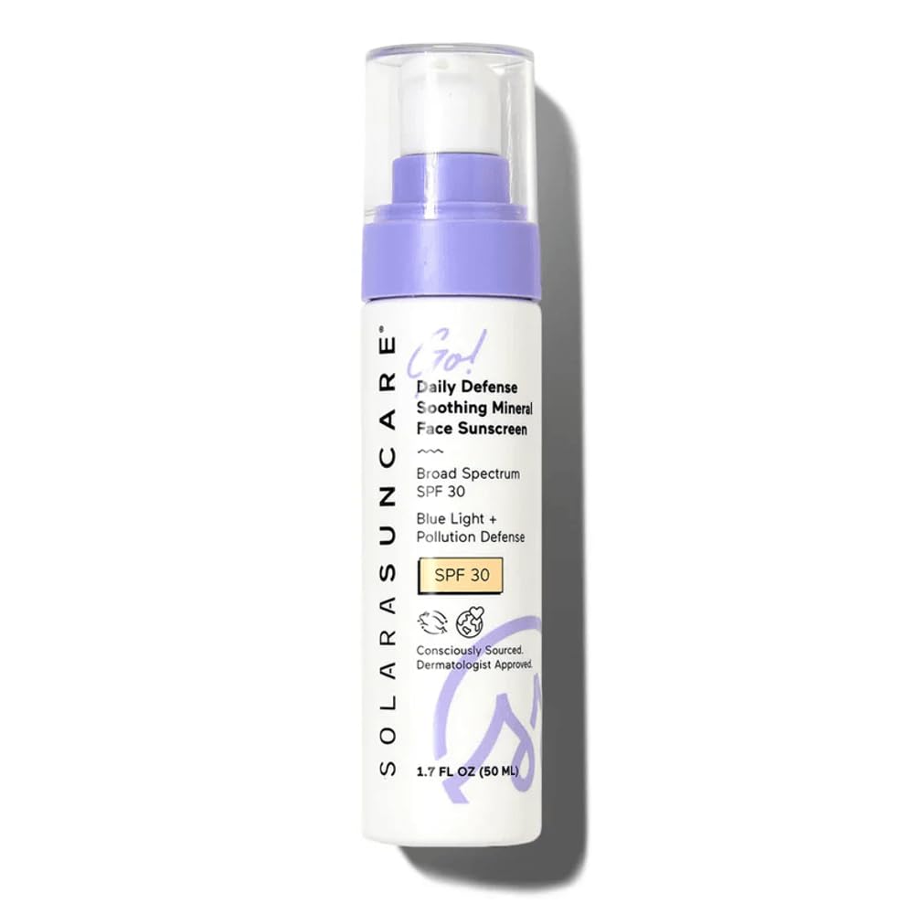 Solara Suncare Envase compacto del protector mineral facial para uso diario.