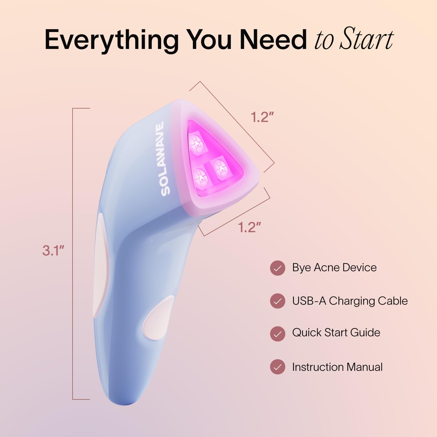 Solawave Bye Acne ideal para rutina diaria de cuidado en casa o durante viajes.