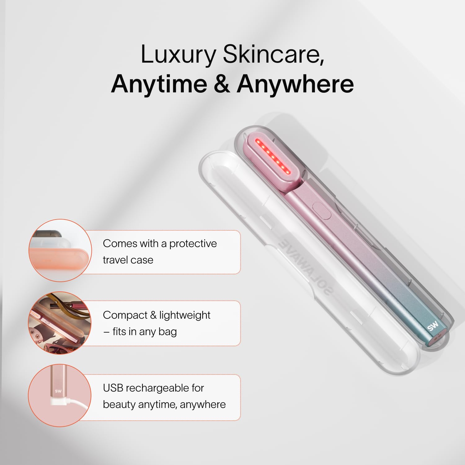 Solawave estuche portátil para viaje y almacenamiento