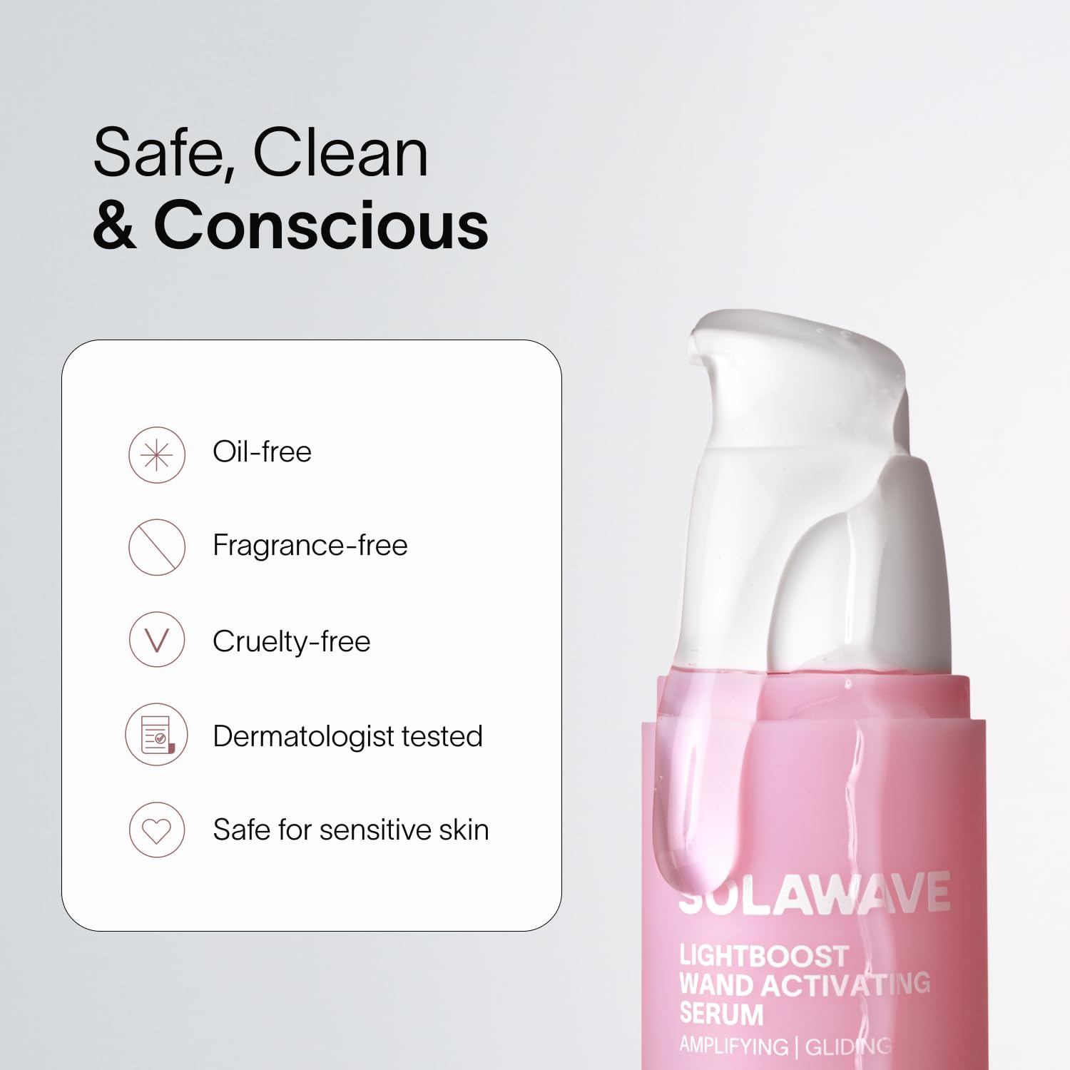 Solawave LightBoost serum-sin-fragrancias apto para piel sensible.
