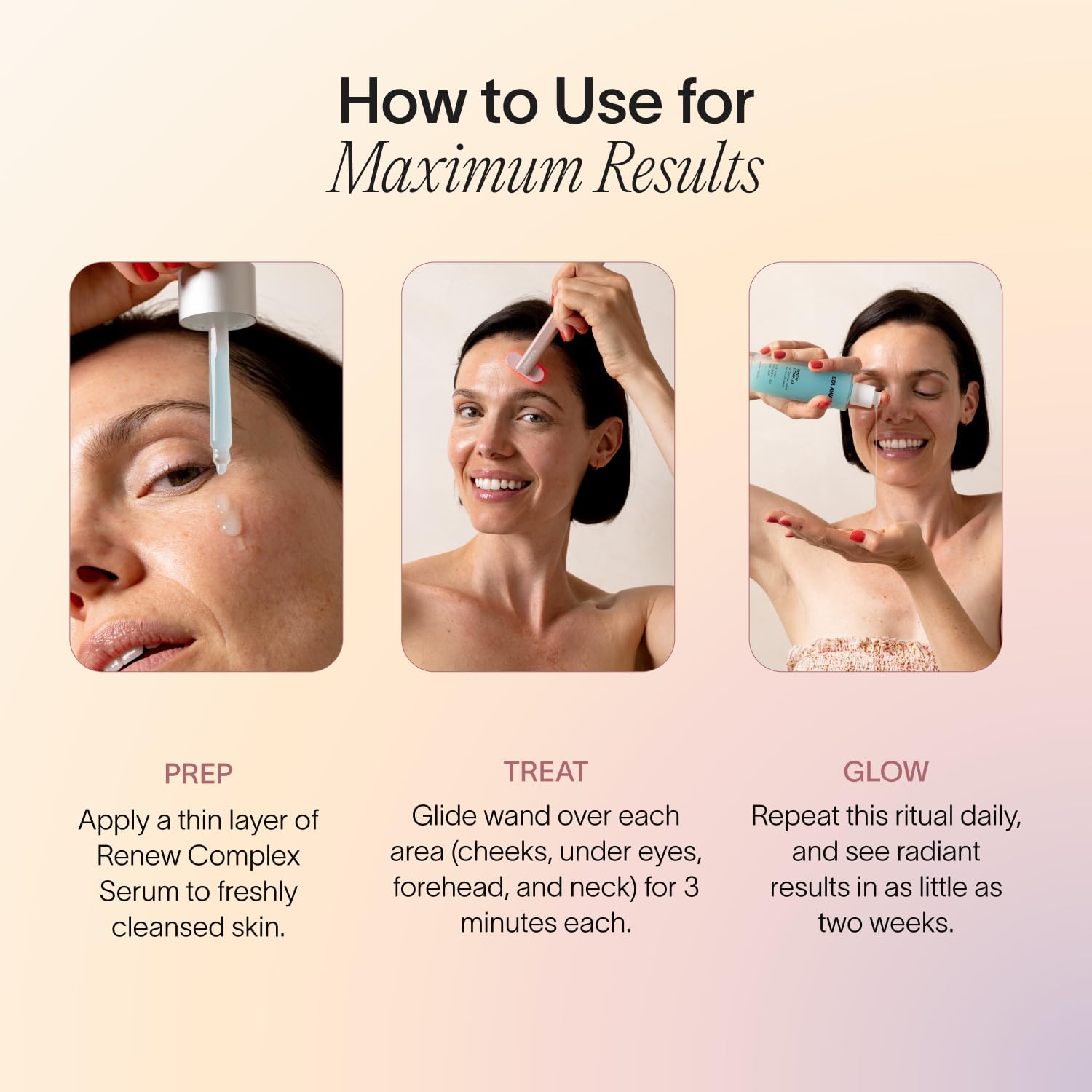 Solawave Renew Complex Serum, uso con varita de luz: potencia tratamientos y rutina optimizada.