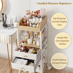 SOLIMINTR Vue supérieure montrant pinceaux et soins, rangement clair et accessible.
