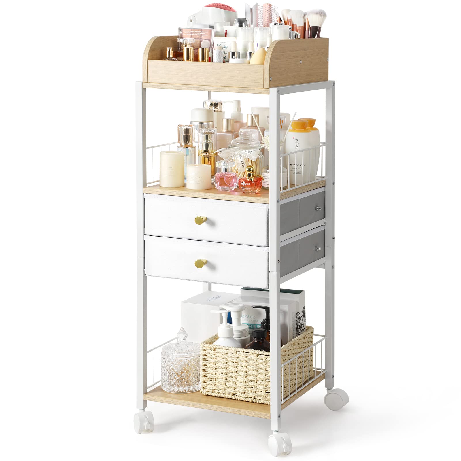 SOLIMINTR Organisateur maquillage avec tiroirs, rangement pratique pour accessoires beauté.