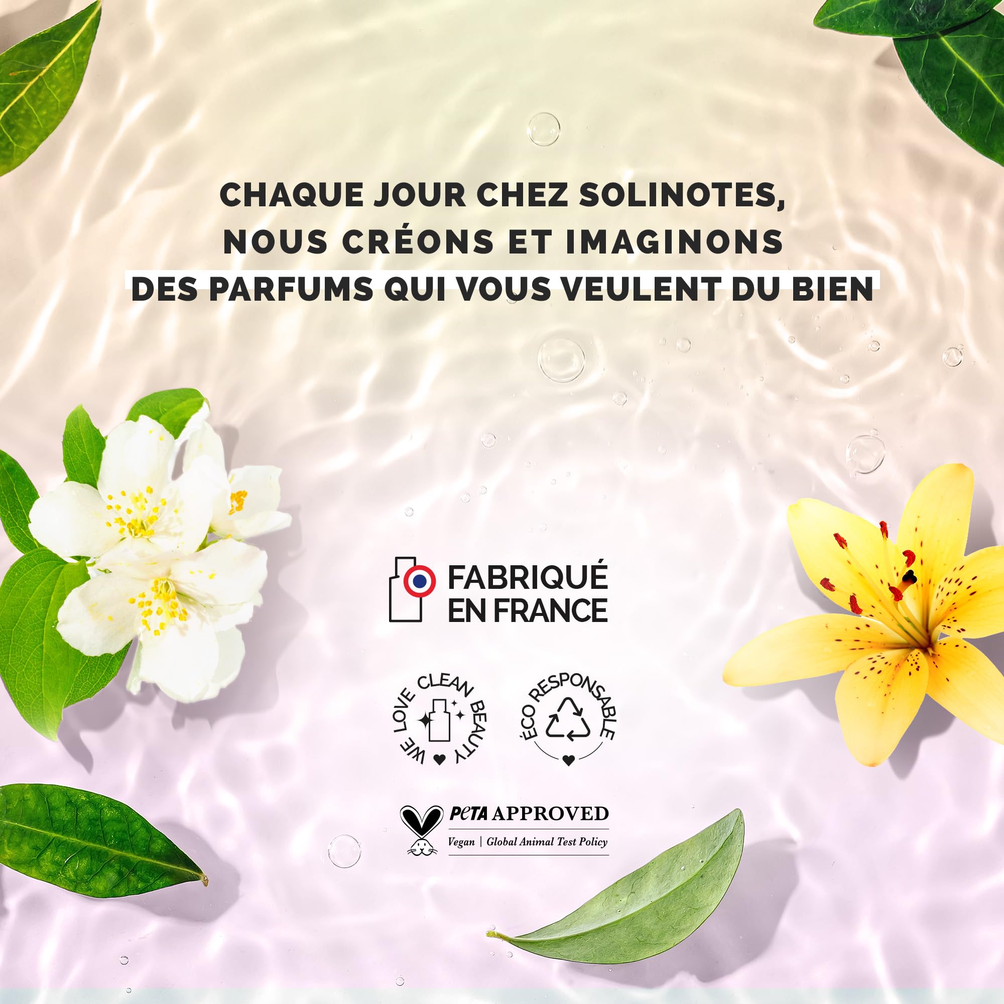 Solinotes Jasmine Flower fragrance-box highlights premium French craftsmanship.