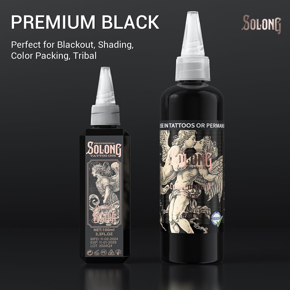 Solong Tattoo Serie S 3.4oz, mezcla de colores para degradados equilibrados.