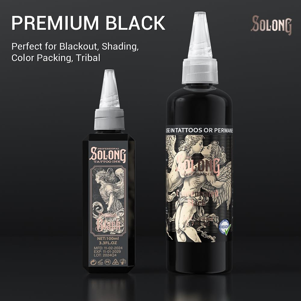 Solong Tattoo Serie S 3.4oz, mezcla de colores para degradados equilibrados.