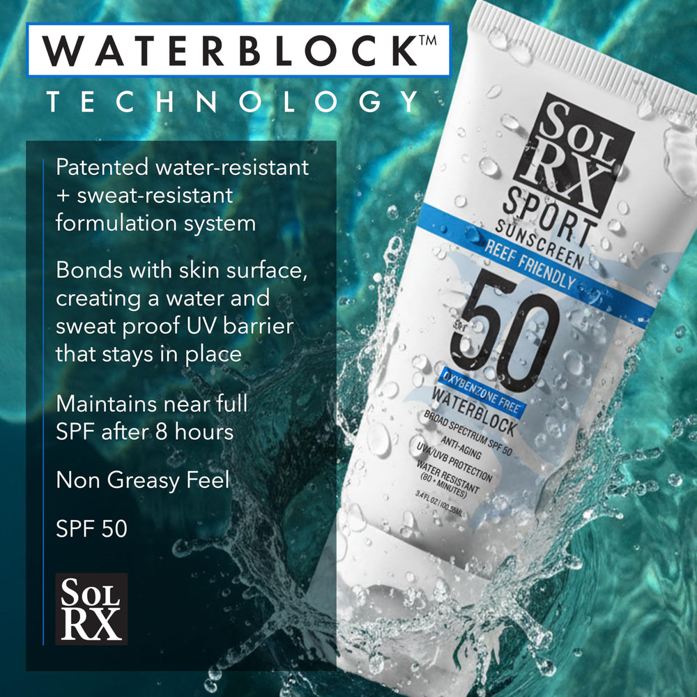 SolRX SPORT SPF 50, absorción rápida para entrenamientos sin interrupciones.