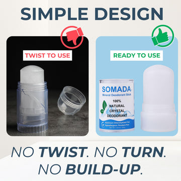 SOMADA desodorante cristal natural, efecto invisible para una apariencia limpia.