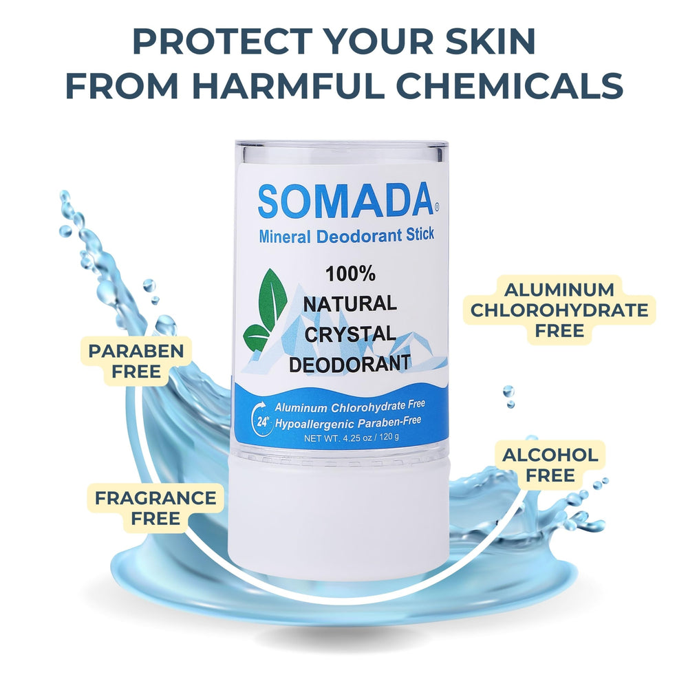 SOMADA desodorante cristal envase eco, ayuda a reducir residuos.